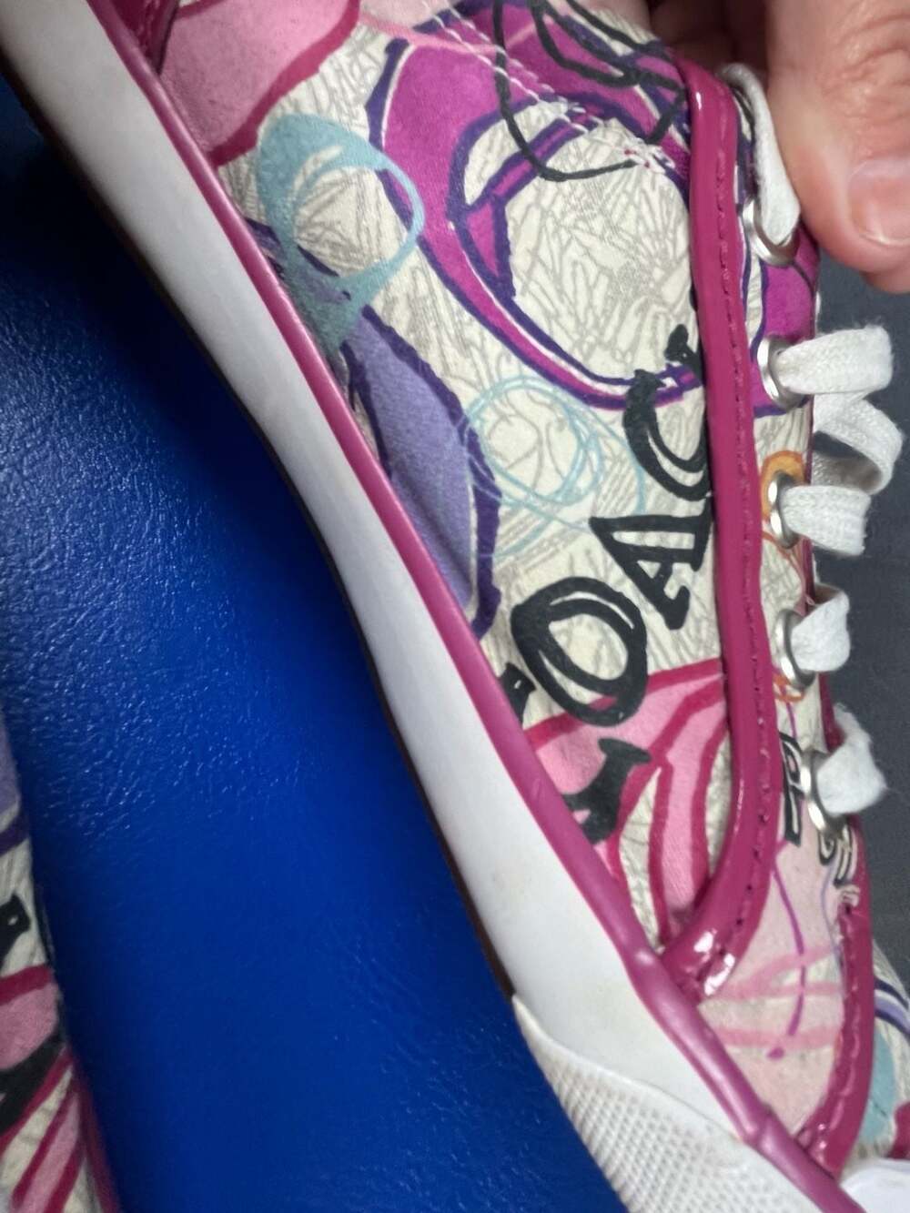 COACH Barret Poppy Love Design Fuchsia Pink Patent Leather Trim Y2K VTG  Casual - Picture 10 of 10